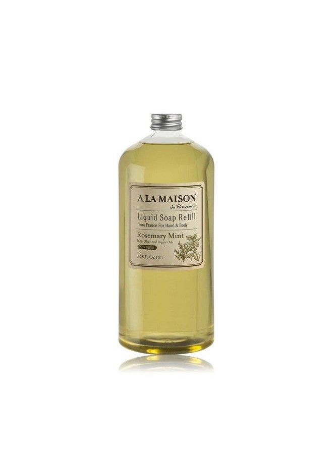 A La Maison - Rosemary Mint Liquid Hand Soap Triple French Milled Natural Moisturizing Hand Soap Refill (33.8 Oz Bottle) - Image 1