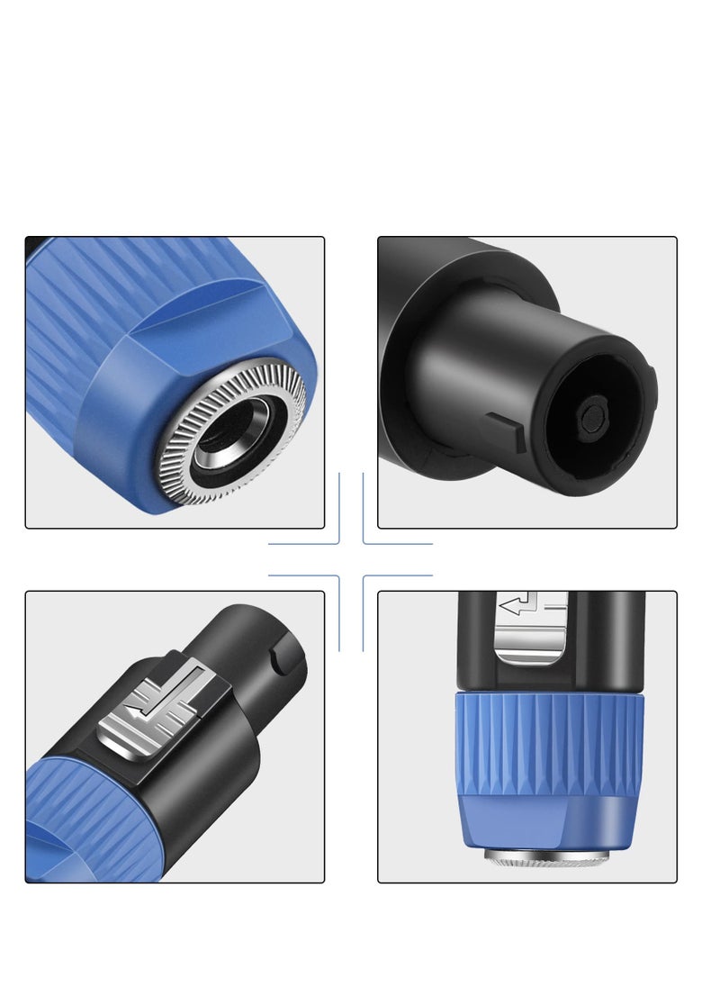 SYOSI - 4 Pack Nl4fc Speaker to 1/4 Adapter, Speaker Male to 1/4 Inch Ts Female Converter, 1/4 Inch Female to Nl4fc Male Connectors, Work with 1/4 Port (Blue) - Image 1