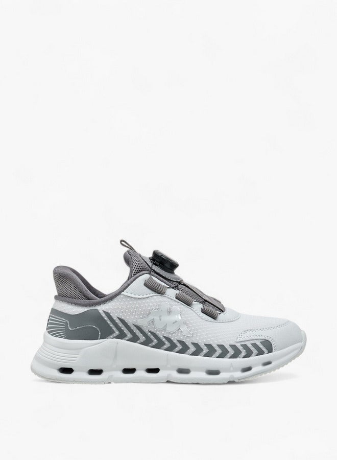 Kappa Boys' Logo Textured Sports Shoes with Rotating Buckle Closure - Image 3