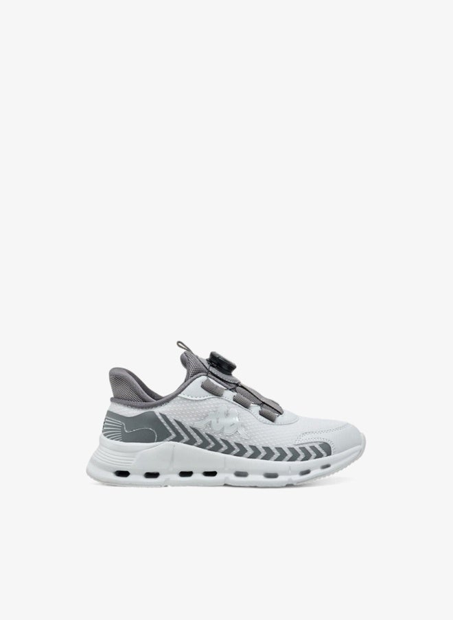 Kappa Boys' Logo Textured Sports Shoes with Rotating Buckle Closure - Image 1