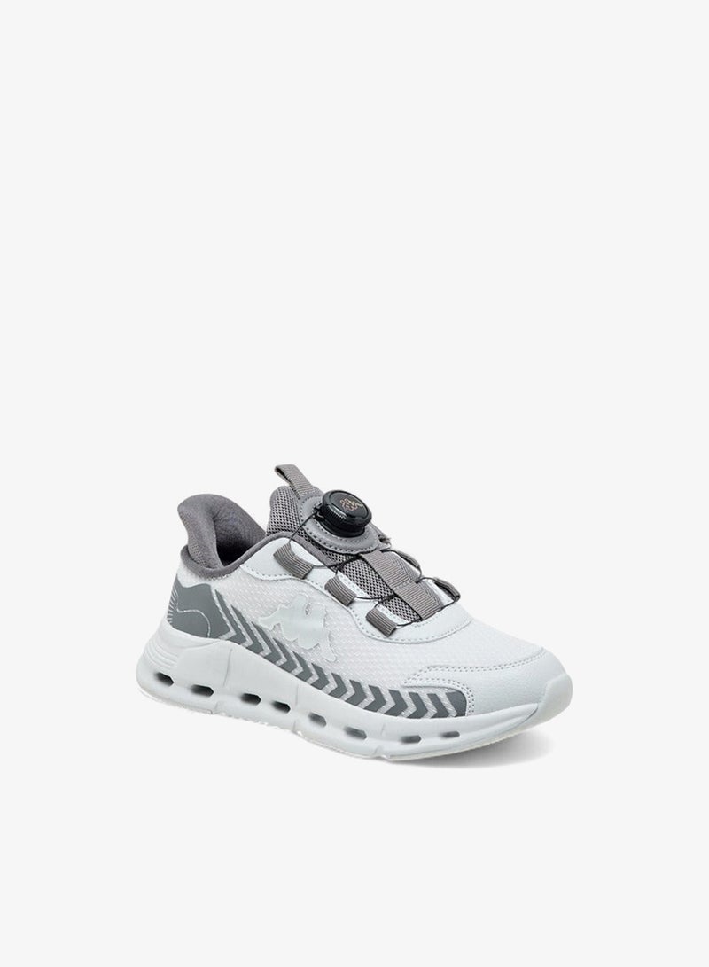 Kappa Boys' Logo Textured Sports Shoes with Rotating Buckle Closure - Image 2