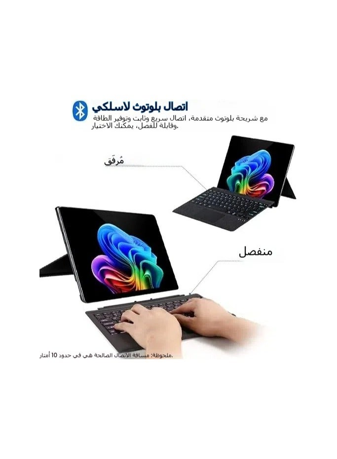 لوحة مفاتيح بلوتوث متوافقة مع مايكروسوفت سيرفس برو 11/X/10/9/8، لوحة مفاتيح لاسلكية بلوتوث مع إضاءة خلفية متعددة الألوان للأحرف وفتحة مغناطيسية للقلم. - Image 2
