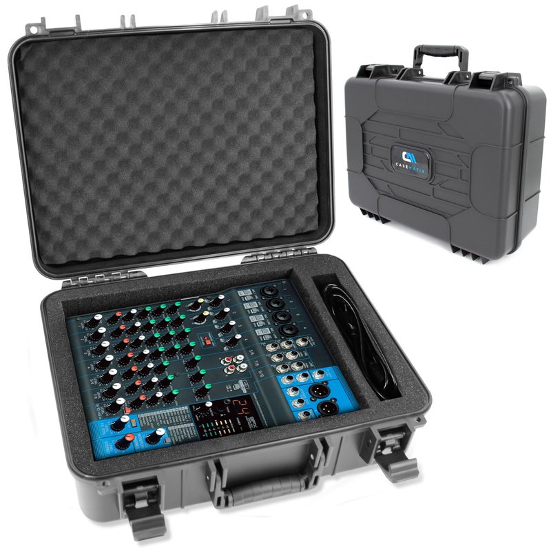 CASEMATIX حافظة ميكسر DJ من CASEMATIX متوافقة مع Yamaha MG10XU و MG10 و MG06 - حافظة صلبة لميكسر الصوت مع داخلية رغوة مقطوعة مسبقًا قابلة للتخصيص وتخزين الكابلات - Image 1