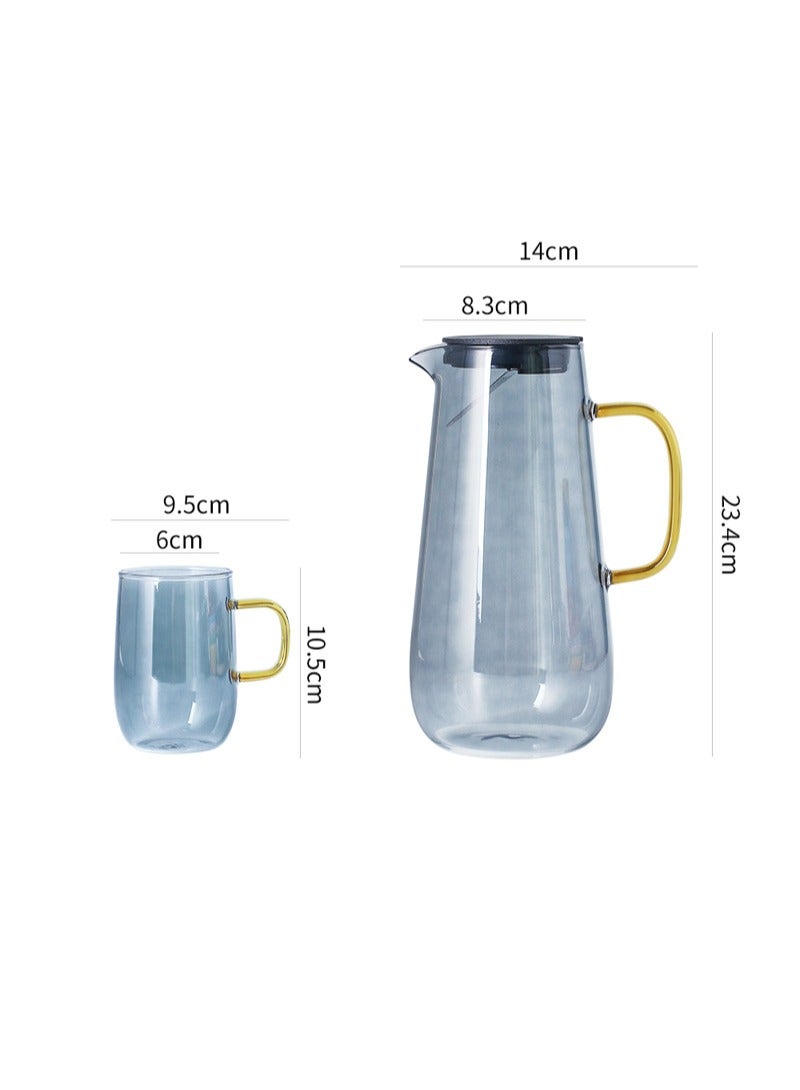 Elegant Transparent Household Glass Kettle Set With One Pot And Four Cups