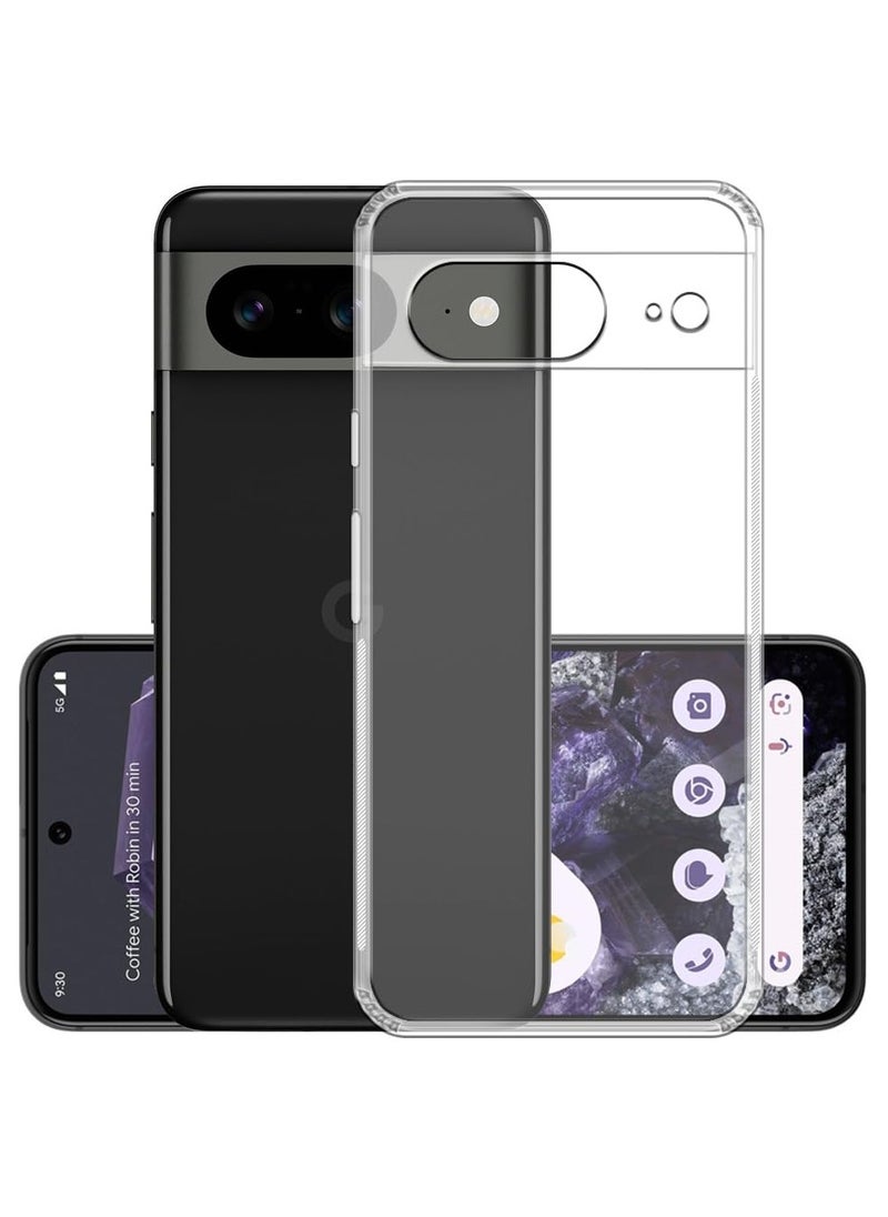 Google Pixel 8 Clear Case Soft Flexible Slim fit Lightweight TPU Transparent Back Cover with Camera Protection Designed for Google Pixel 8  - Image 1