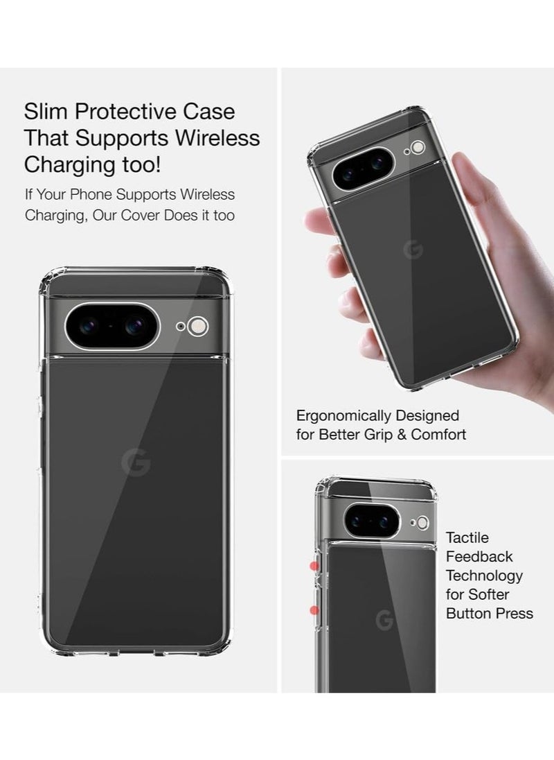 Google Pixel 8 Clear Case Soft Flexible Slim fit Lightweight TPU Transparent Back Cover with Camera Protection Designed for Google Pixel 8  - Image 5