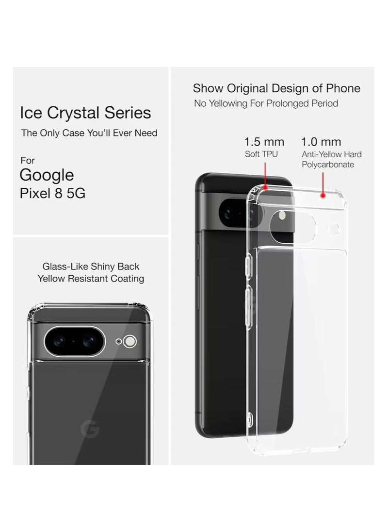 Google Pixel 8 Clear Case Soft Flexible Slim fit Lightweight TPU Transparent Back Cover with Camera Protection Designed for Google Pixel 8  - Image 3