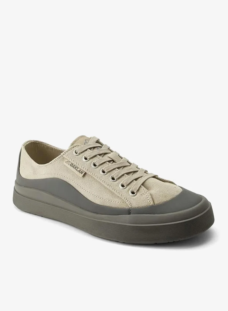 Oaklan By Shoexpress GREY Men Lace-Up Canvas Sneakers for Men | Best Price UAE