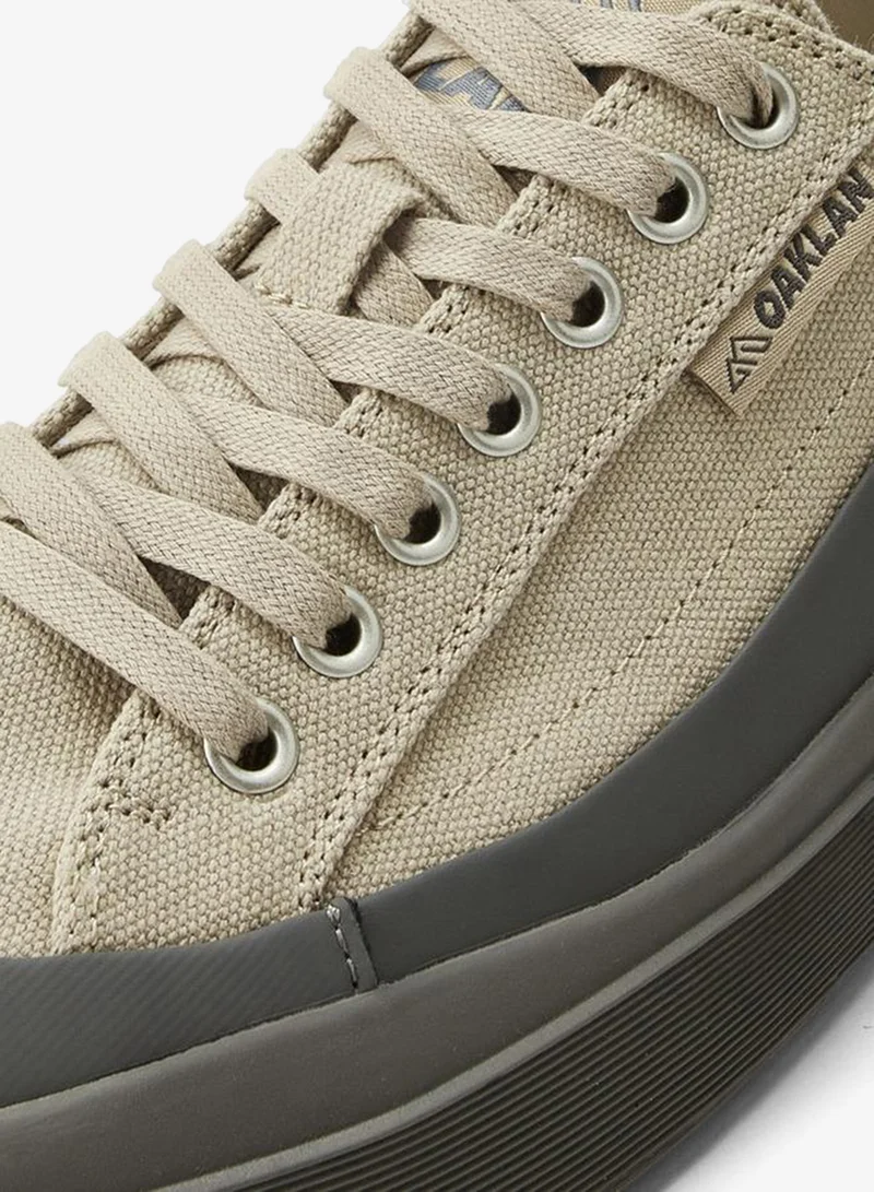 Oaklan By Shoexpress GREY Men Lace-Up Canvas Sneakers for Men | Best Price UAE