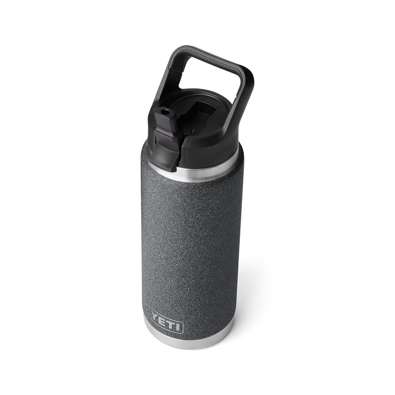 YETI YETI Rambler 26 oz Bottle  Vacuum Insulated  Stainless Steel with Straw Cap  Black Stone  - Image 1