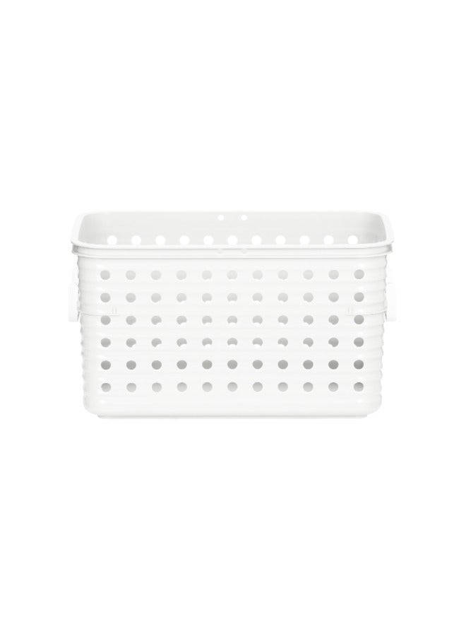 Inochi Tokyo Multi Purpose Storage Basket with Handle, Large size for Storage of Clothes, Toys, Kitchen Utensils and Other Household items,  High Quality PP, Lightweight White (43 x 28 x 24 cm) - Image 4