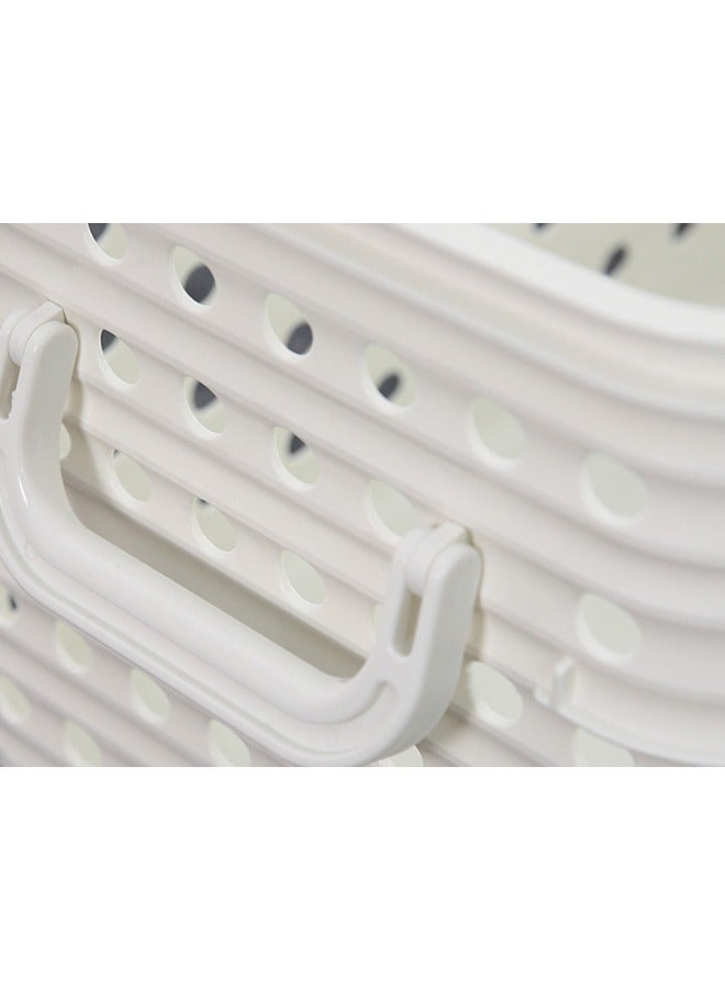 Inochi Tokyo Multi Purpose Storage Basket with Handle, Large size for Storage of Clothes, Toys, Kitchen Utensils and Other Household items,  High Quality PP, Lightweight White (43 x 28 x 24 cm) - Image 2