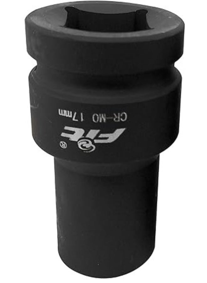 FIT 1" Black Impact Socket – 17mm – Square Jaw – FIT – 71191410