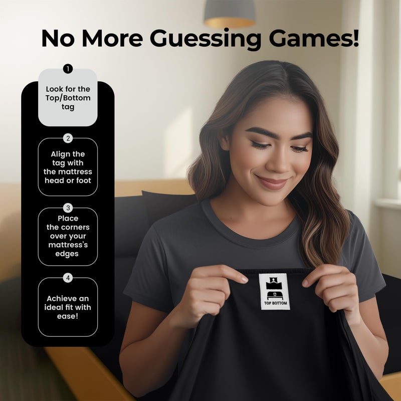 Utopia Bedding King Fitted Sheet - Bottom Sheet - Deep Pocket - Soft Microfiber - Shrinkage and Fade Resistant - Easy Care -1 Fitted Sheet Only (Black) - Image 5