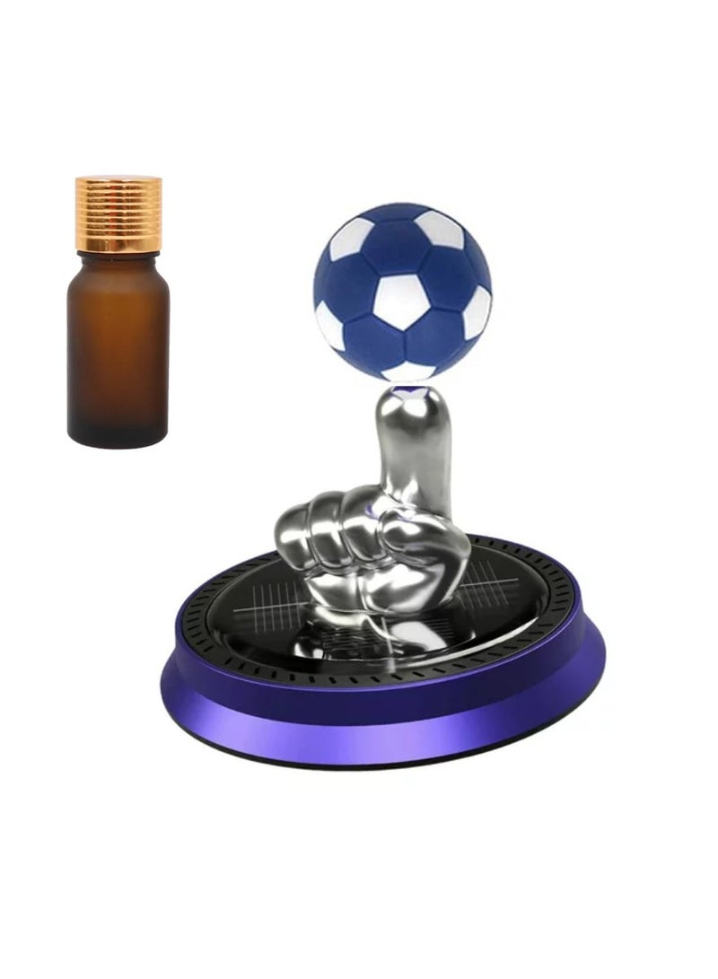 Yuwell Football Car Air Fresheners Solar Energy Air Purifier For Car Interior Autorotation Decoration Accessories With Aroma Perfume Blue/Black - Image 1