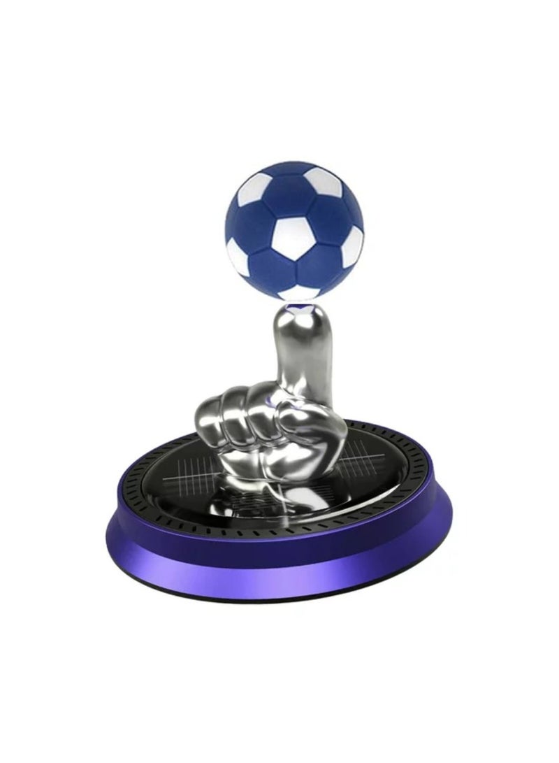 Yuwell Football Car Air Fresheners Solar Energy Air Purifier For Car Interior Autorotation Decoration Accessories With Aroma Perfume Blue/Black - Image 2
