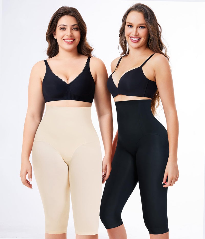 Nebility Compression Leggings for Women Seamless Shapewear Butt Lifting Panties Waist Trainer Tummy Control Thigh Body Shaper(2XL, Black) - Image 3