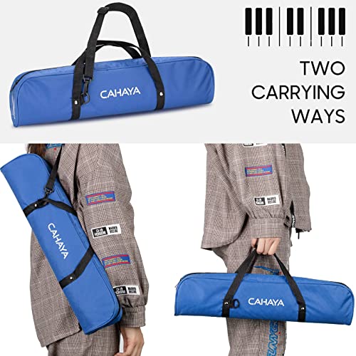 CAHAYA Melodica 2 Double Mouthpieces Tube Sets Melodicas Piano Style 32 Key Portable with Carrying Bag, Blue, CY0050-2 - Image 2