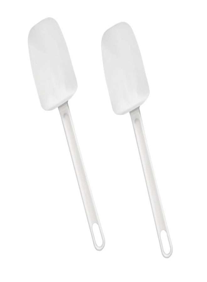Soro Essentials- 10” Rubber Spoon Shaped Spatulas Set of 2- Scraper Spatula Food Grade Kitchen Utensils Good for Baking Cooking Scraping Stirring and Mixing Dishwasher Safe Home Kitchen Restaurant - Image 1