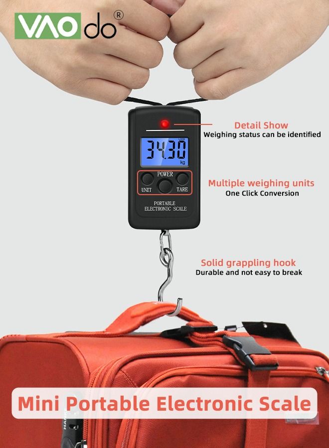 VAOdo Portable Electronic Scale Portable Small Electronic Scale Maximum Weight 40kg Cargo And Baggage Weighing Mini Household Electronic Scale  - Image 2
