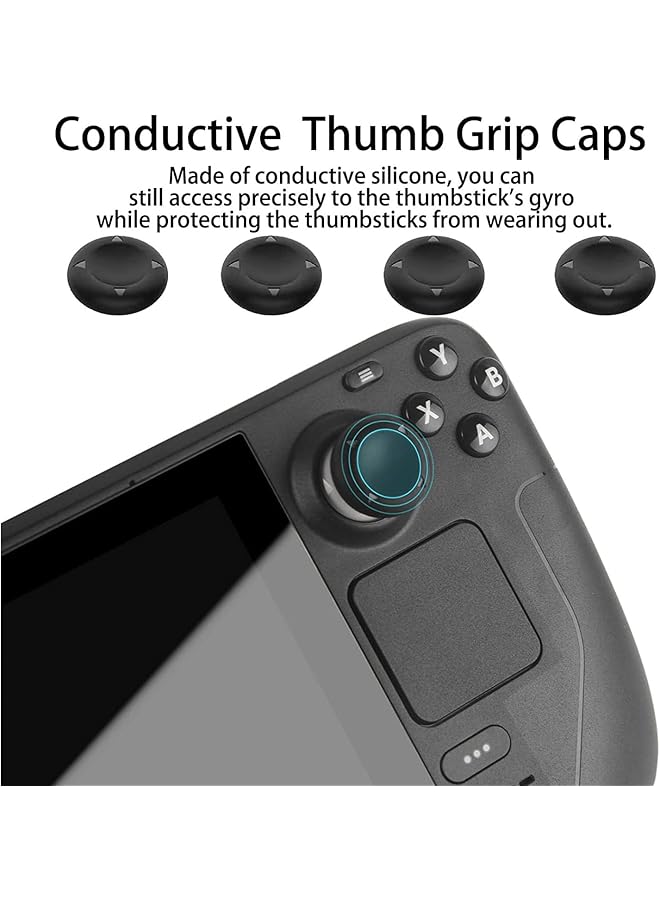 X spring Deck Stickers Anti Slip Grip Skin Set Joystick Cap Covers Protective Touchpad Stickers With Easy To Install Button Sticker Kit Durable Textured Handle Decals Compatible With Steam Deck - Image 2