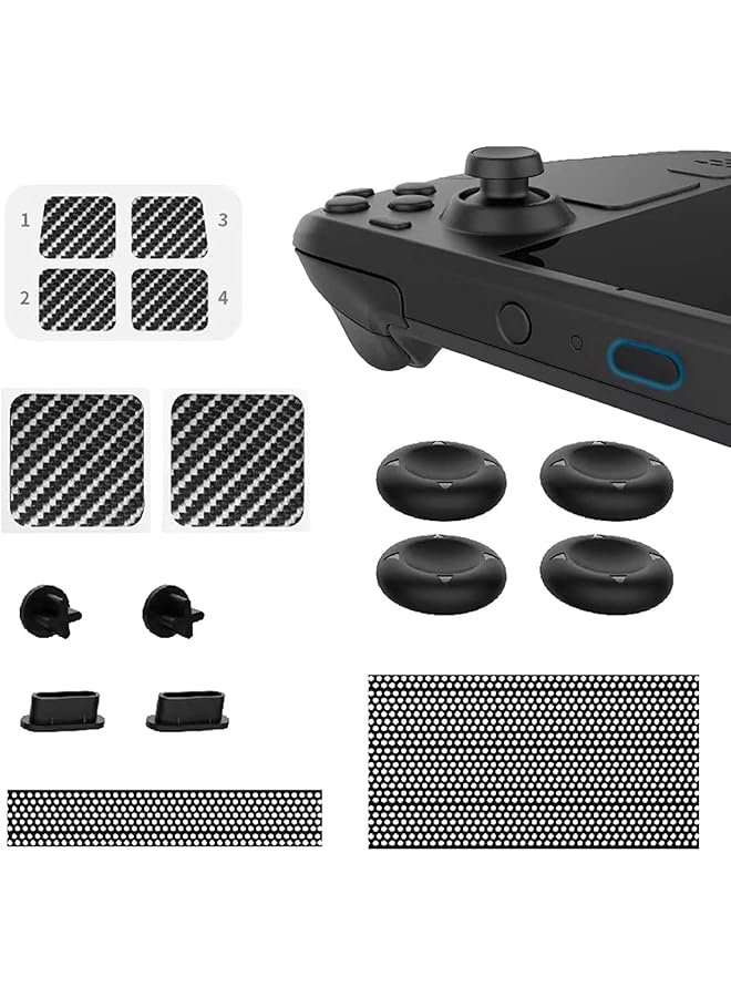 X spring Deck Stickers Anti Slip Grip Skin Set Joystick Cap Covers Protective Touchpad Stickers With Easy To Install Button Sticker Kit Durable Textured Handle Decals Compatible With Steam Deck - Image 1