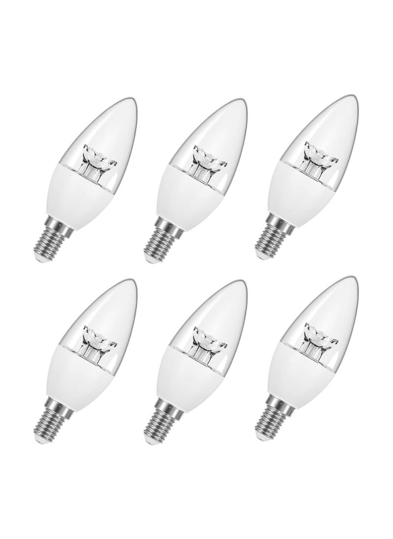 Osram - Osram E14 Bulb LED Value Classic B Clear 4.9 W Warm White Candle Lamp  - 2700K Pack Of 6 - Image 1