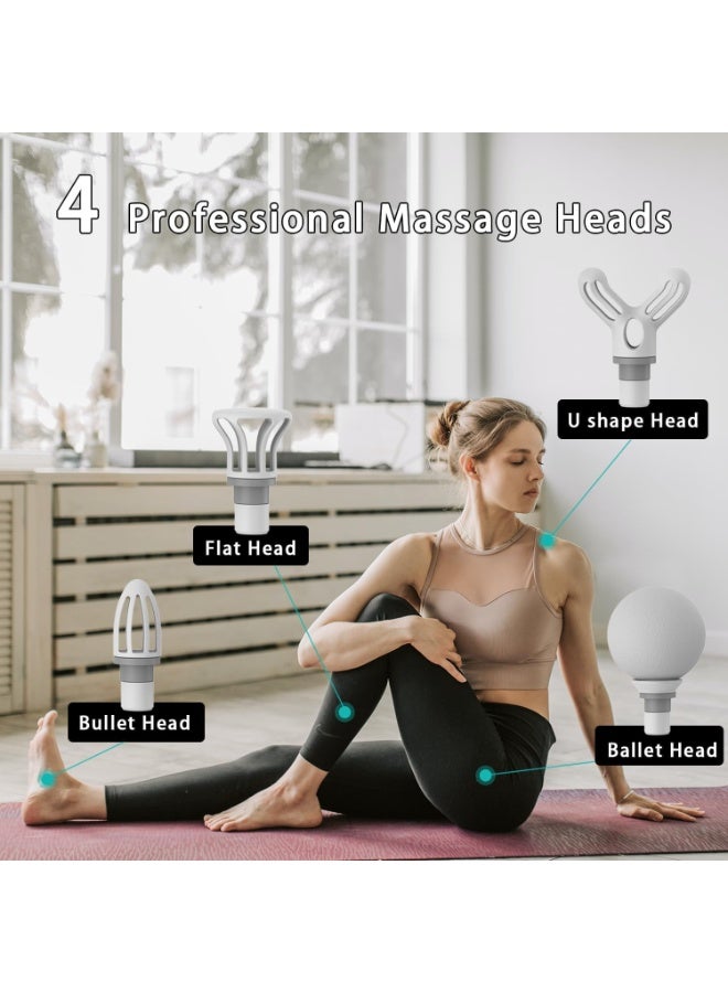 جهاز تدليك عضلات محمول 6 سرعات مع 4 رؤوس سيليكون – شحن Type‑C وصوت منخفض - Image 3