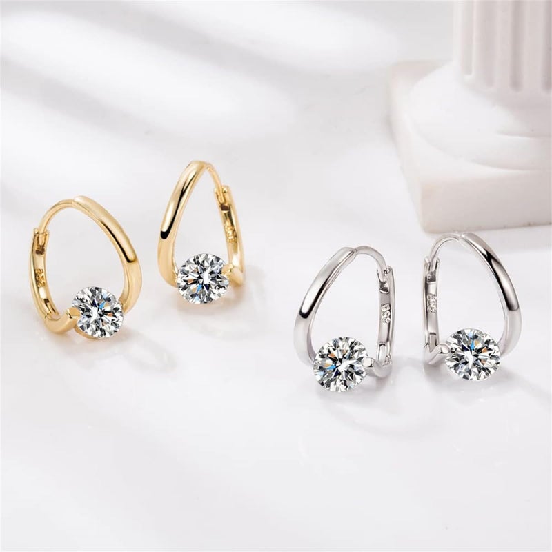 Excefore Fashionable Earring Set, Gold and Silver, 2 Pairs in 1, Suitable for Various Occasions, Women's Jewelry - Image 3