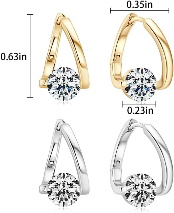 Excefore Fashionable Earring Set, Gold and Silver, 2 Pairs in 1, Suitable for Various Occasions, Women's Jewelry - Image 1