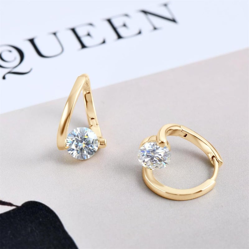 Excefore Fashionable Earring Set, Gold and Silver, 2 Pairs in 1, Suitable for Various Occasions, Women's Jewelry - Image 4