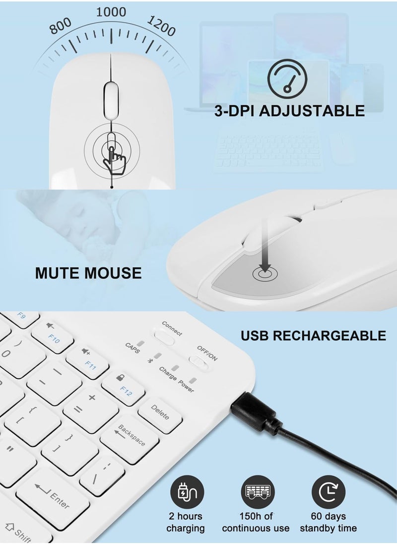 Generic Rechargeable Wireless Keyboard and Mouse Kit Multi-Device Compatible with iOS Android Windows Quiet Scissor Switch Keys Long Battery Life Fast Charging Ideal for Tablets Laptops and Smartphones  - Image 3