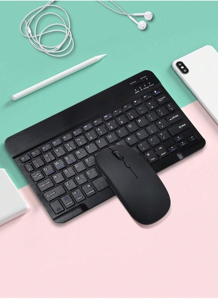 Generic Rechargeable Wireless Keyboard and Mouse Kit Multi-Device Compatible with iOS Android Windows Quiet Scissor Switch Keys Long Battery Life Fast Charging Ideal for Tablets Laptops and Smartphones  - Image 1