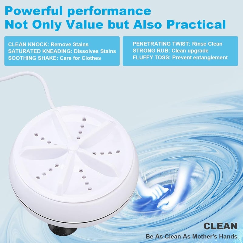 Rana Store 2 in 1 Mini Washing Machine Portable Personal Rotating Motor Convenient for Travel Home Business Trip, White - Image 3