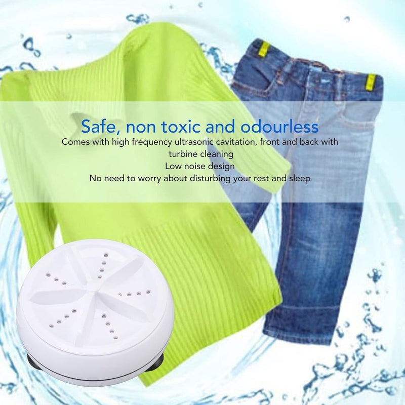 Rana Store 2 in 1 Mini Washing Machine Portable Personal Rotating Motor Convenient for Travel Home Business Trip, White - Image 4