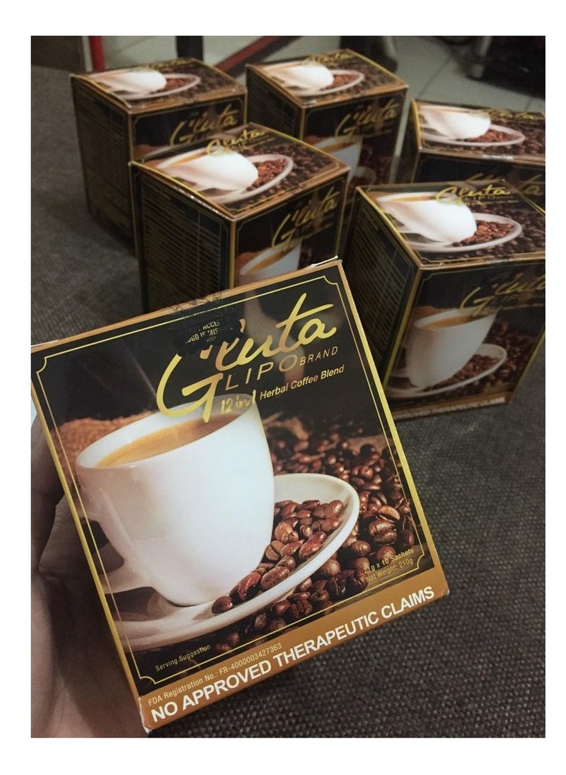 Gluta 10-Sachets Coffee 12 in 1 Slimming and Whitening 