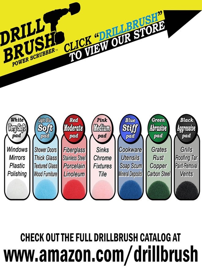Drillbrush Drill Scrubber - Drill Brush Power Scrubber Pads - Bathroom - Drill Pad Attachments - Cleaning Pads - Shower Door - Baseboard - Bathroom Sink - Shower Cleaner - Flooring - Hard Water Stain Remover - Image 3
