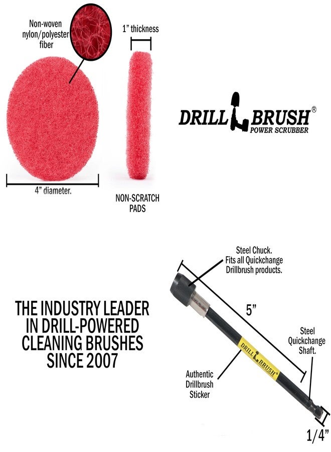 Drillbrush Drill Scrubber - Drill Brush Power Scrubber Pads - Bathroom - Drill Pad Attachments - Cleaning Pads - Shower Door - Baseboard - Bathroom Sink - Shower Cleaner - Flooring - Hard Water Stain Remover - Image 5