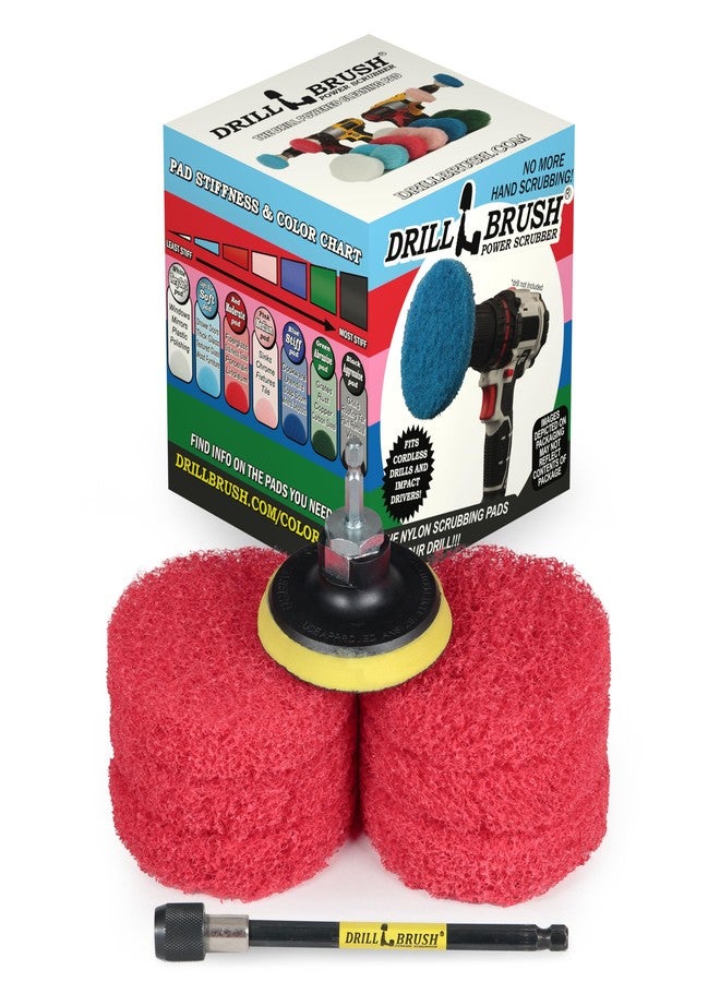 Drillbrush Drill Scrubber - Drill Brush Power Scrubber Pads - Bathroom - Drill Pad Attachments - Cleaning Pads - Shower Door - Baseboard - Bathroom Sink - Shower Cleaner - Flooring - Hard Water Stain Remover - Image 1