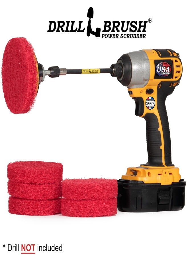 Drillbrush Drill Scrubber - Drill Brush Power Scrubber Pads - Bathroom - Drill Pad Attachments - Cleaning Pads - Shower Door - Baseboard - Bathroom Sink - Shower Cleaner - Flooring - Hard Water Stain Remover - Image 4