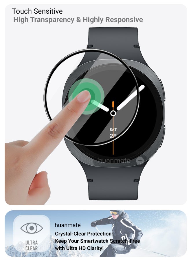 huanmate 2 Pieces Samsung Galaxy Watch 8 40mm Premium Screen Protector- Crisp Clarity, Ultimate Safety, Shield Against Smudges, Reliable Quality, Easy Installation & Removal  - Image 4