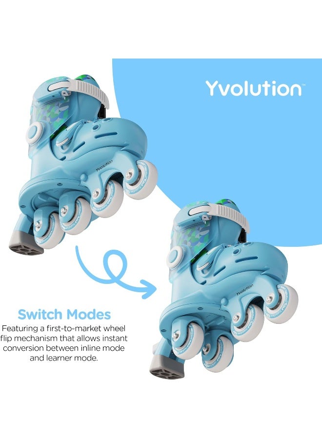 Yvolution Twista Inline Learner Skates (12-3J, Blue) - Image 2