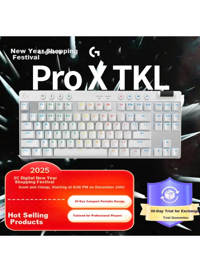 G Pro X Tkl Gaming Mechanical Keyboard Wireless Keyboard White Tea Axis Paragraph Axis 87-key Compact Design Black Myth Activation Code - Image 1