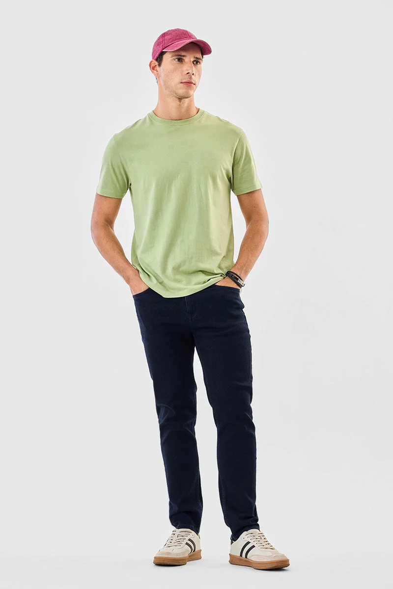 SNITCH Navy Navy Solid Slim Fit Casual Jeans for Men | Best Price UAE