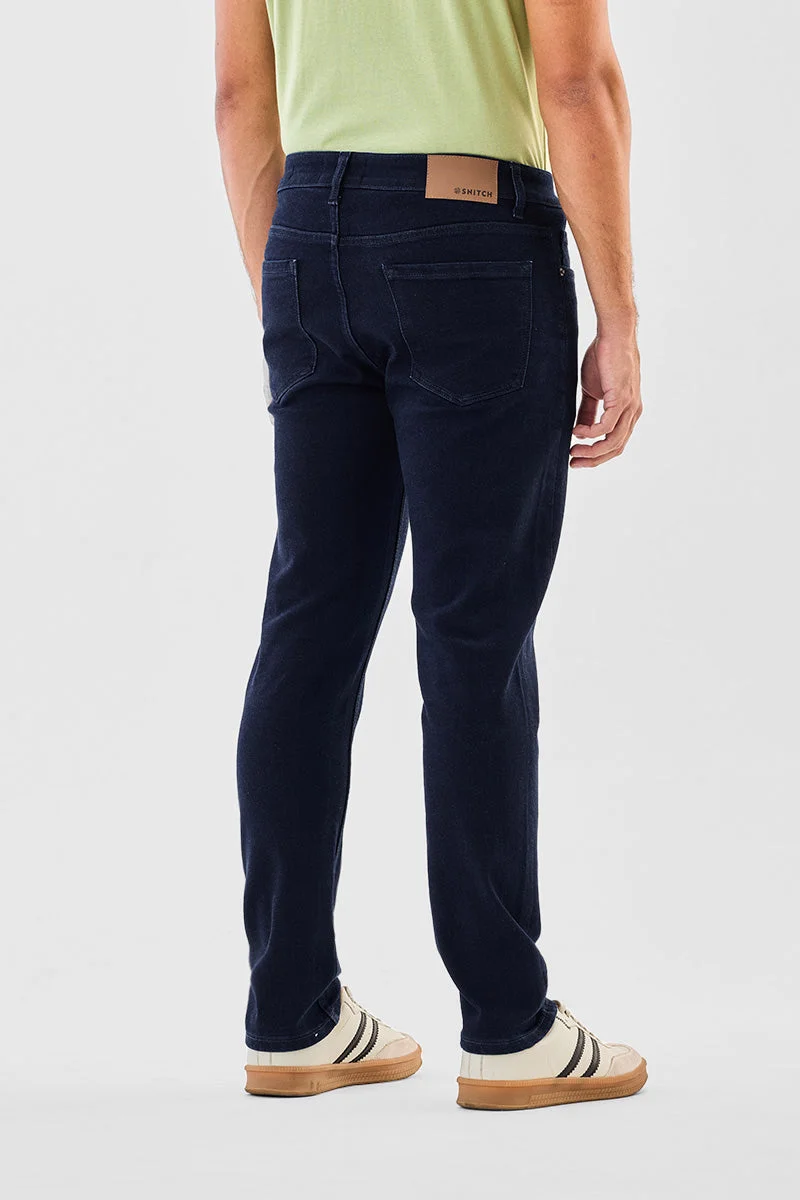 SNITCH Navy Navy Solid Slim Fit Casual Jeans for Men | Best Price UAE