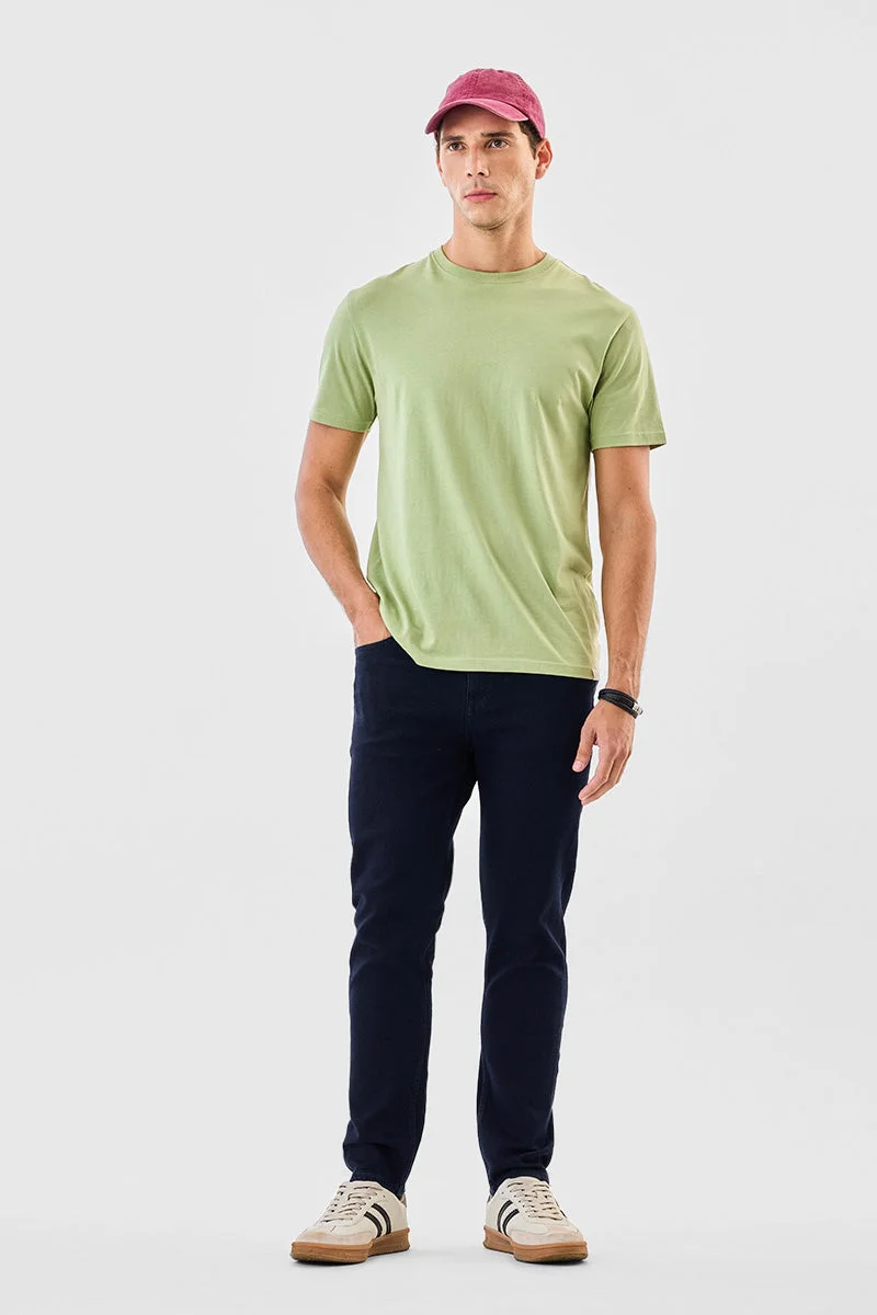 SNITCH Navy Solid Slim Fit Casual Jeans