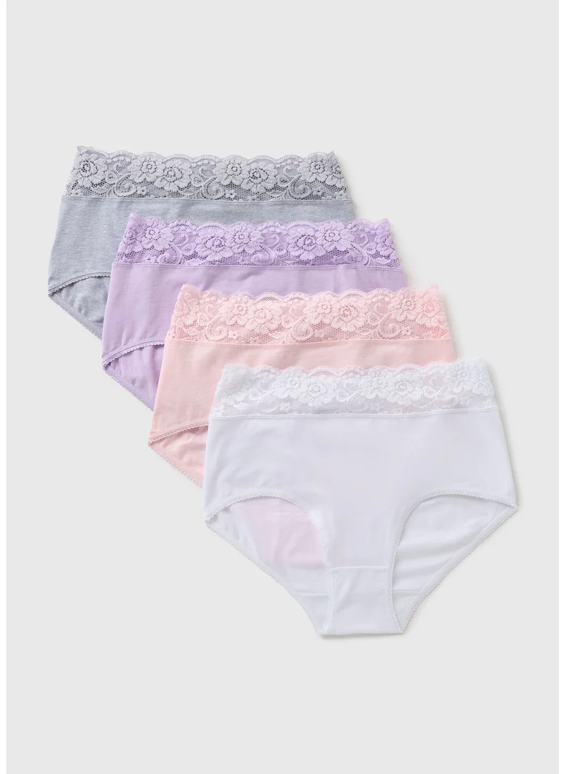 Matalan 4 Pack Multicolour Lace Full Knickers
