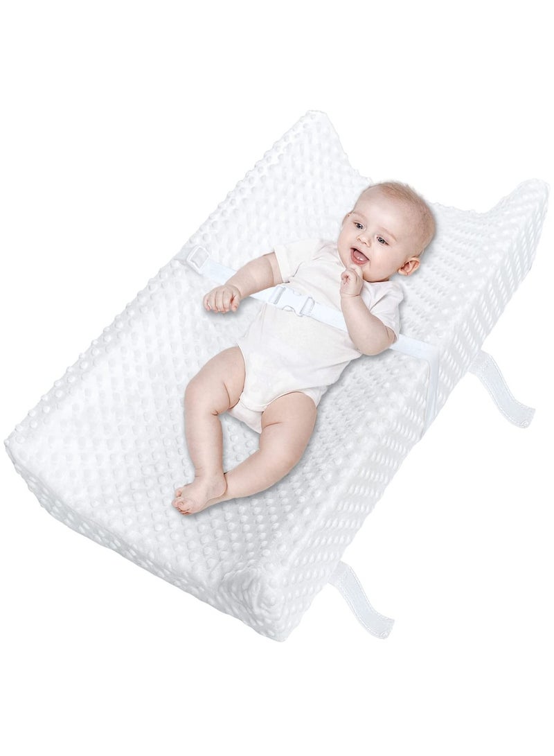 شو وو وسادة تغيير بغطاء قطيفة فائق النعومة مقاوم للماء وسادة تغيير الحفاضات لأعلى تسريحة غطاء وسادات طاولة تغيير الطفل مقاومة للماء ومضادة للحساسية قابلة للغسل - Image 1