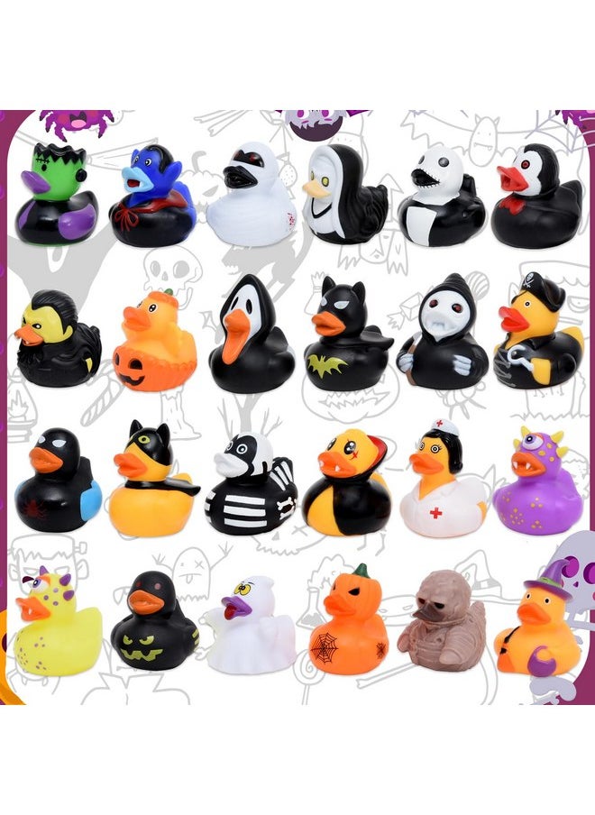 GAIETY 24 PCS Rubber Ducks Assorted Halloween Duckies in Bulk Ducking for Kids Baby Shower Bath Toys Party Favors  - Image 1