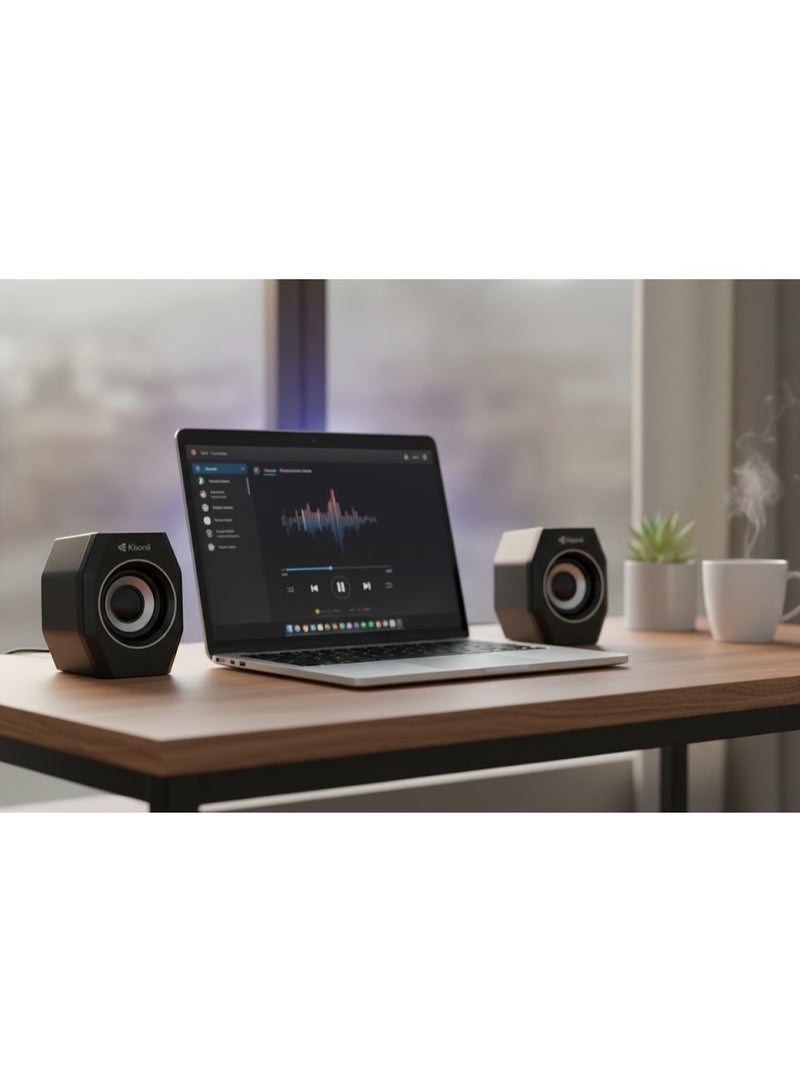 Kisonli A-101S USB 2.0 Headphones with Powerful Sound and High Quality – Operates with a 3.5mm Audio Cable – Black - Image 3